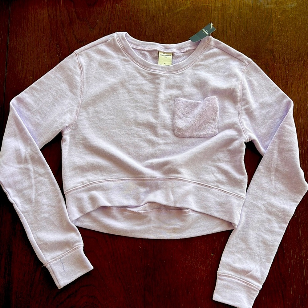 Abercrombie kids lilac crop sweatshirt